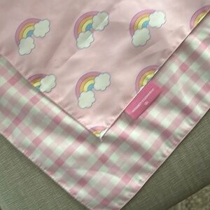 Stoney Clover x Target dog bandana pink gingham and rainbow 18 x 18 inch.